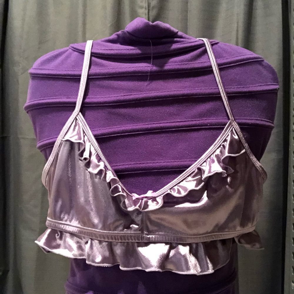 XDress - Satin Ruffle Bralette - Purple